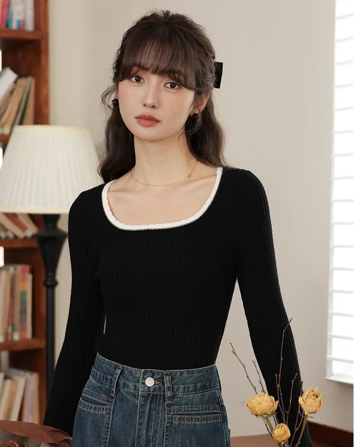 VILZSTUDIOS Elegant Black Knitted Sweater