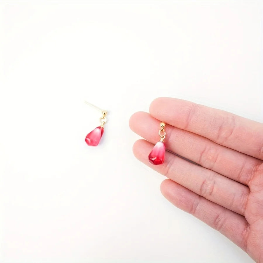 VILZSTUDIOS Vibrant Red Pomegranate Seed Dangle Earring