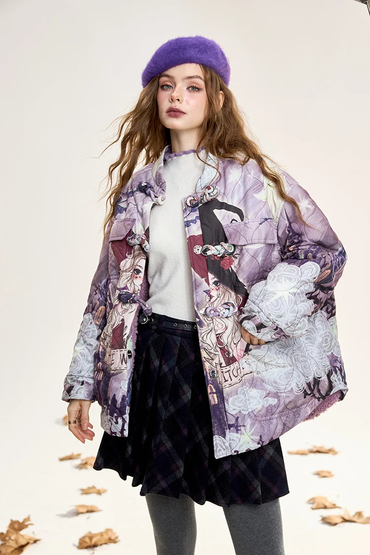 VILZSTUDIOS Trendy Original Printed Puffer Jacket