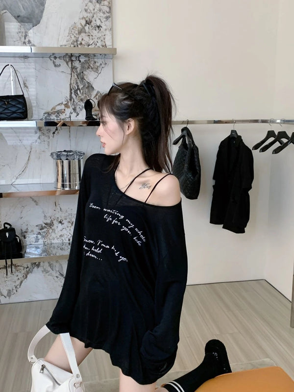 Sheer Mesh Cover-Up T-Shirt