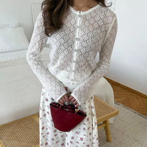 VILZSTUDIOS Hollow Out Knit Cardigan