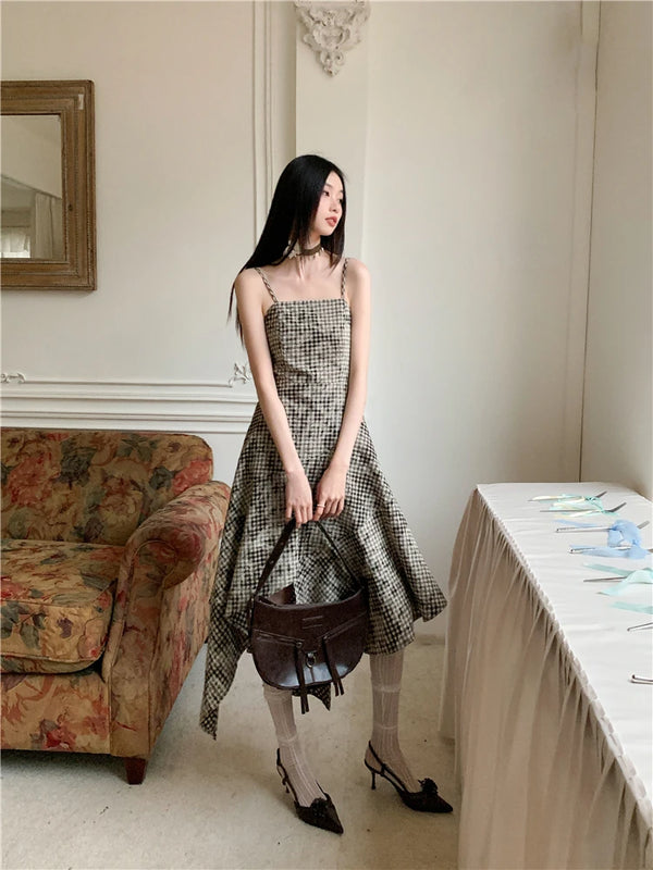 Chic Vintage Tie Dye Asymmetrical Dress