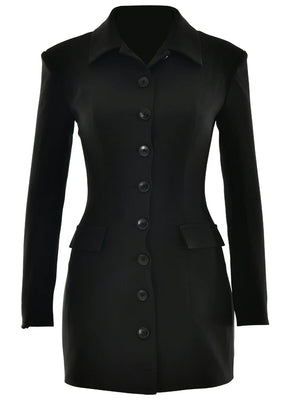 VILZSTUDIOS Elegant Button Down Blazer Dress Womens