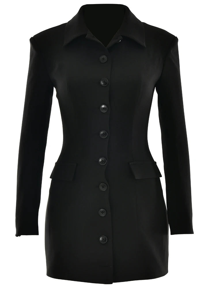 VILZSTUDIOS Elegant Button Down Blazer Dress Womens