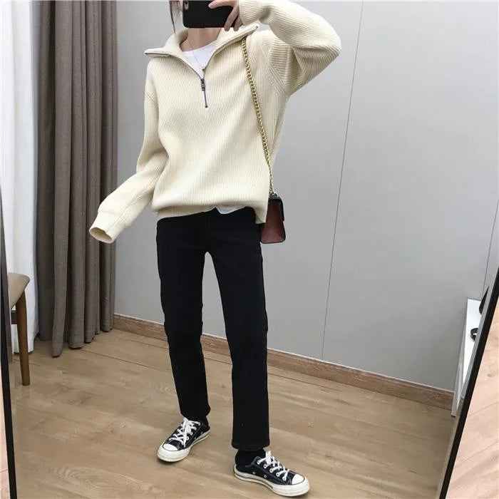VILZSTUDIOS Casual Knitted Wool Sweater