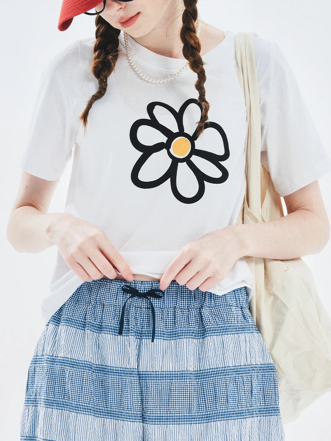 VILZSTUDIOS White Floral Summer T-Shirt