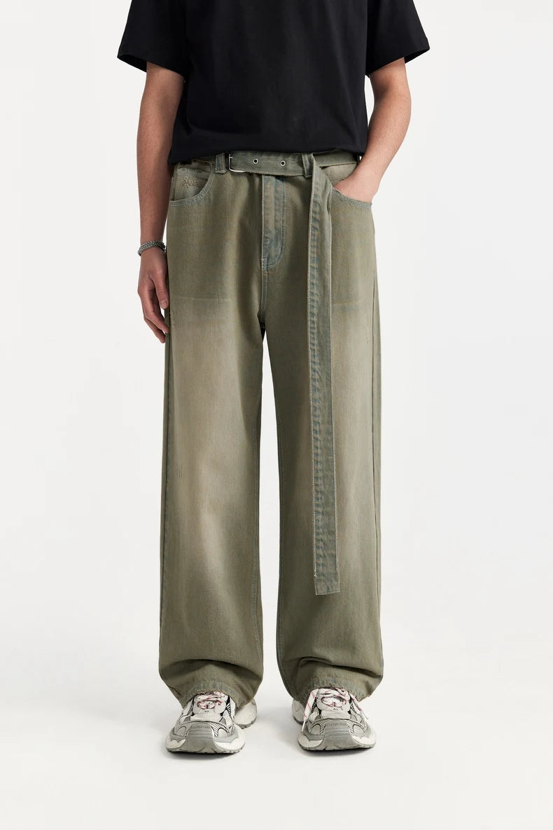 VILZSTUDIOS Retro Loose Washed Casual Jeans