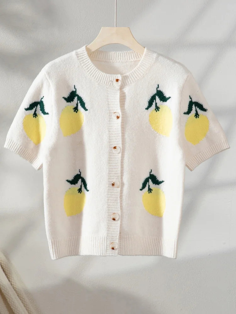 VILZSTUDIOS 3D Lemon Shapes Knitted Cardigan