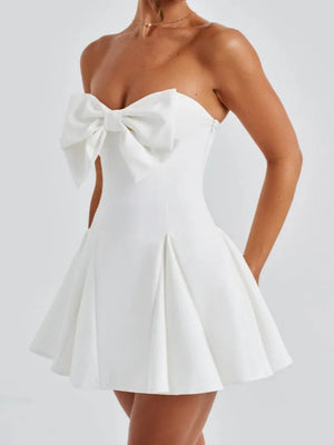 VILZSTUDIOS Strapless Bow Backless Mini Dress