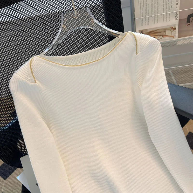 VILZSTUDIOS Elegant Bow Flare Sleeve Knitted Sweater