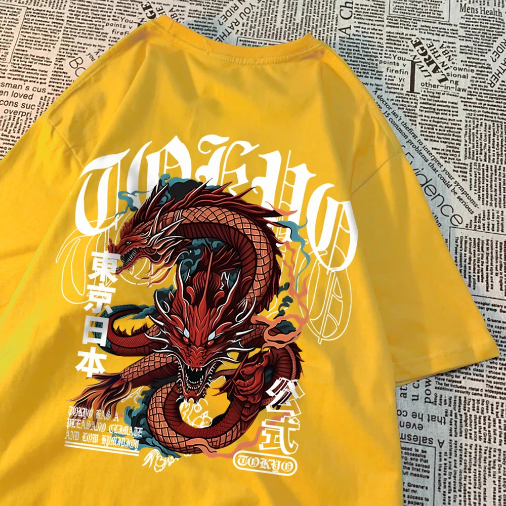 VILZSTUDIOS Vintage Dragon Cotton T-Shirt