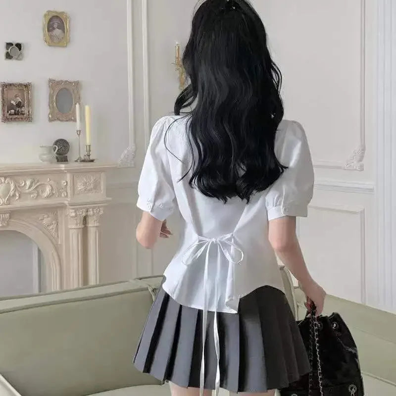 VILZSTUDIOS Chic White Slim Fit Button-Down Shirt