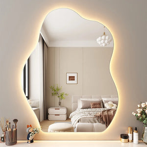 VILZSTUDIOS Wavy Wall Mirror Living Room Decoration Modern Art Vanity Aesthetic Large Size Mirror Fashion Espelhos Lounge Suite Furniture