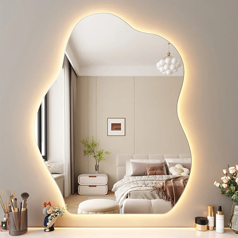 VILZSTUDIOS Wavy Wall Mirror Living Room Decoration Modern Art Vanity Aesthetic Large Size Mirror Fashion Espelhos Lounge Suite Furniture