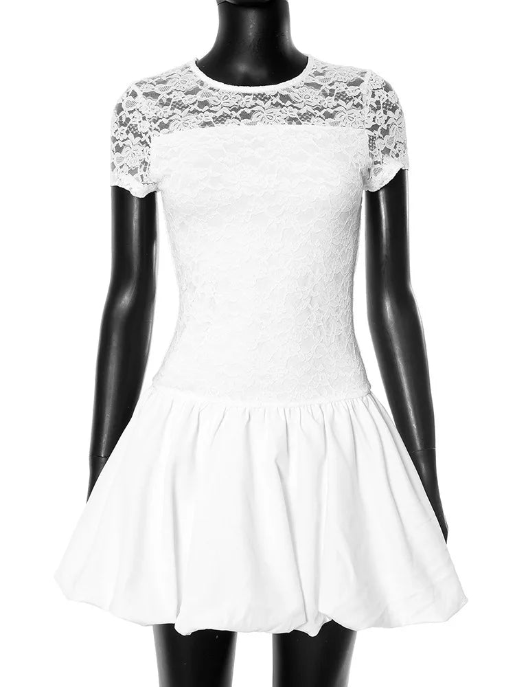 VILZSTUDIOS Elegant Lace See-Through A-Line Summer Dress