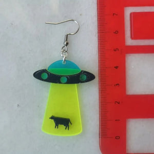 VILZSTUDIOS Embossed UFO Alien Space Acrylic Earring