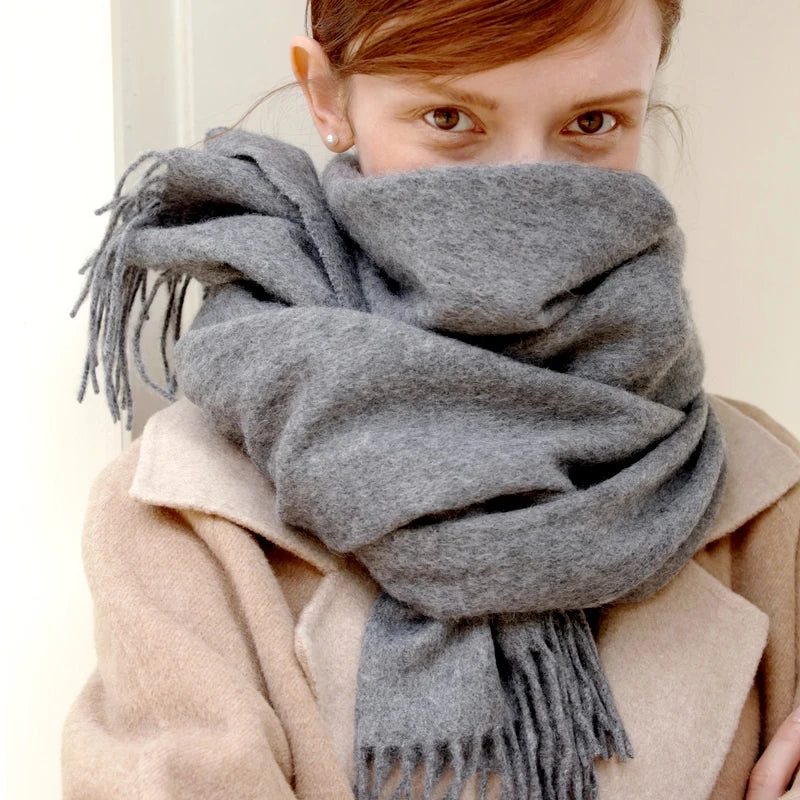 VILZSTUDIOS Winter Scarf Women  Wool Scarves Adult Scarves for ladies 100% Wool scarft women Fashion Cashmere Poncho Wrap