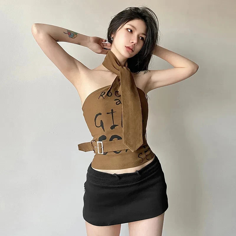 VILZSTUDIOS Vintage Slim Halter Top