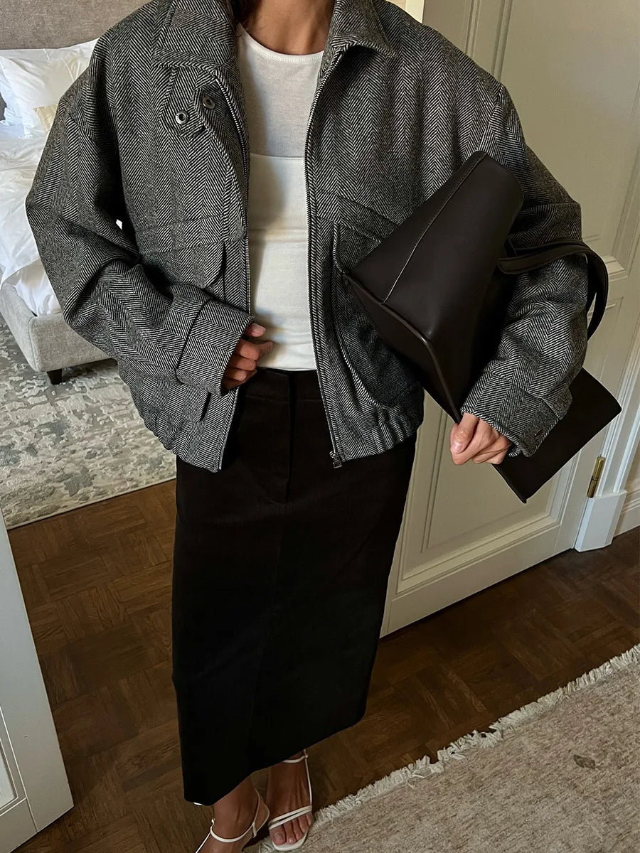 VILZSTUDIOS Retro Chic Zip-Up Jacket