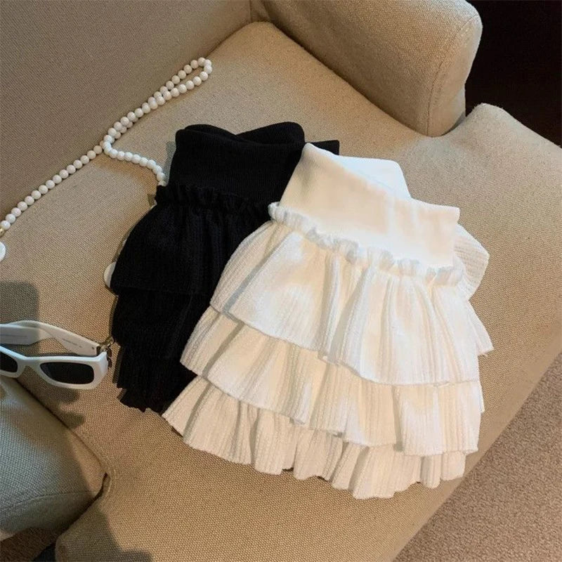 VILZSTUDIOS Ruched Ruffle Detail Mini Skirt