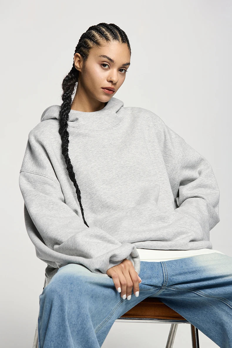 VILZSTUDIOS Thick Warm High Neck Fleece Hoodie
