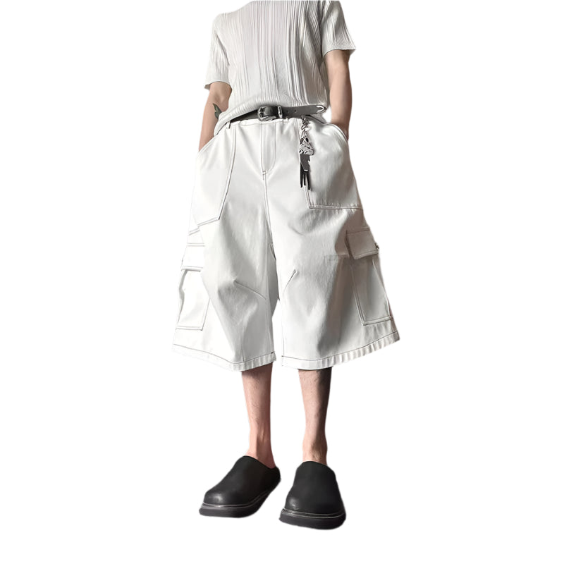 VILZSTUDIOS Solid Color Vintage Cargo Jorts