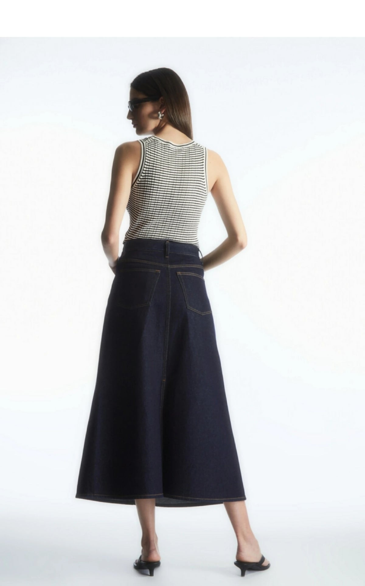 VILZSTUDIOS Striped Silk Blend Tank Top
