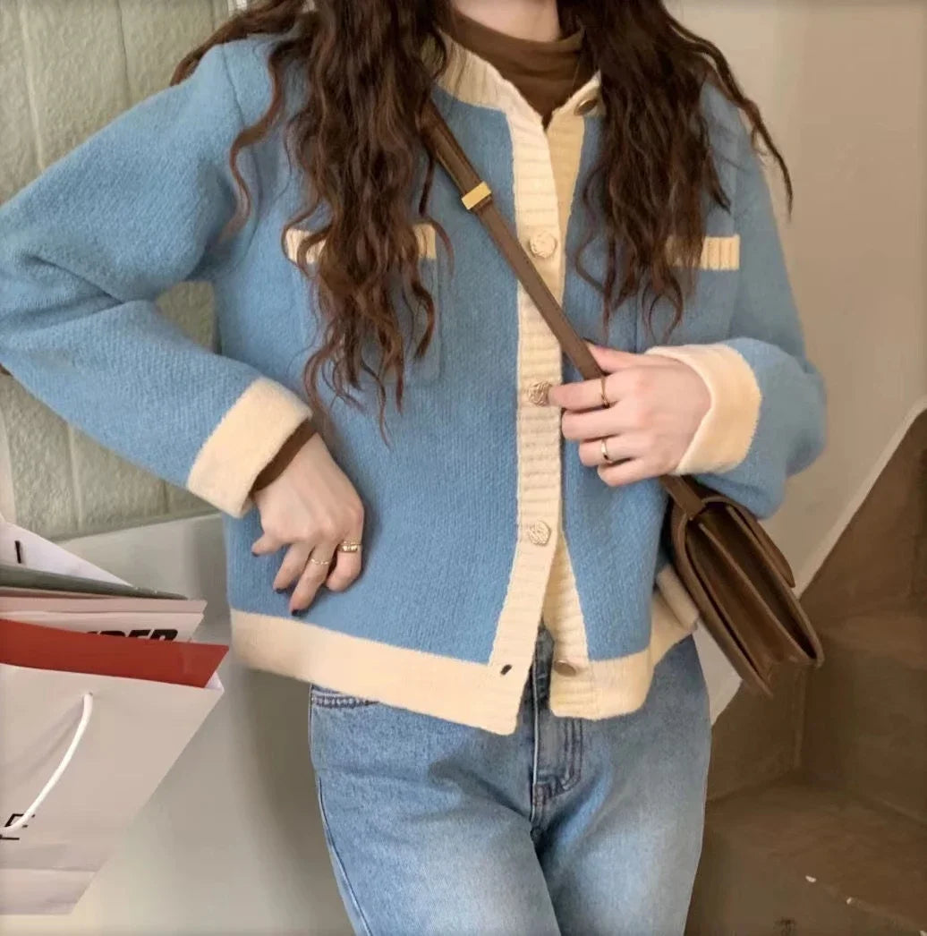 VILZSTUDIOS Chic Knit Contrast Cardigan