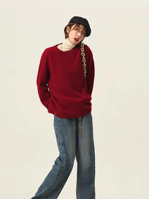VILZSTUDIOS Retro Red Cashmere Sweater