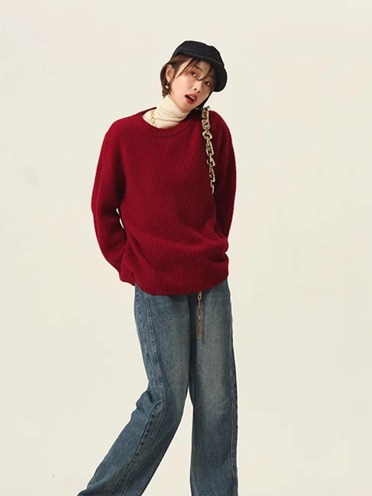 VILZSTUDIOS Retro Red Cashmere Sweater