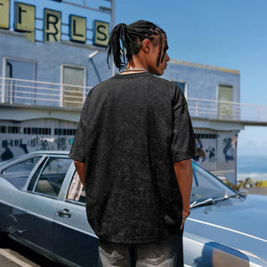 VILZSTUDIOS American Oversized Stone Washed Polyester T-Shirt