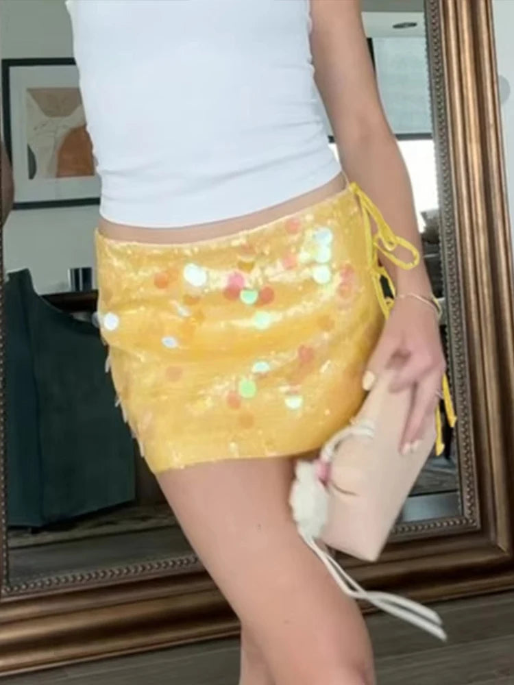 VILZSTUDIOS Sequined Chic Mini Skirt High-Waist Glamorous