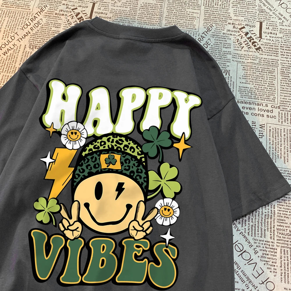 VILZSTUDIOS Happy Vibes Round Neck T-Shirt