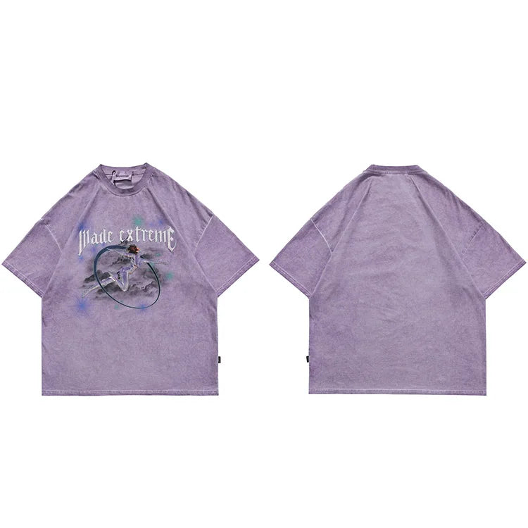 VILZSTUDIOS Loose Robot Girl Letter Print T-Shirt