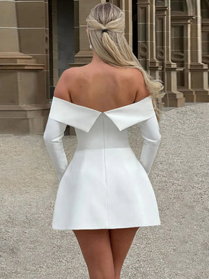 VILZSTUDIOS Off-Shoulder Long Sleeve Mini Dress