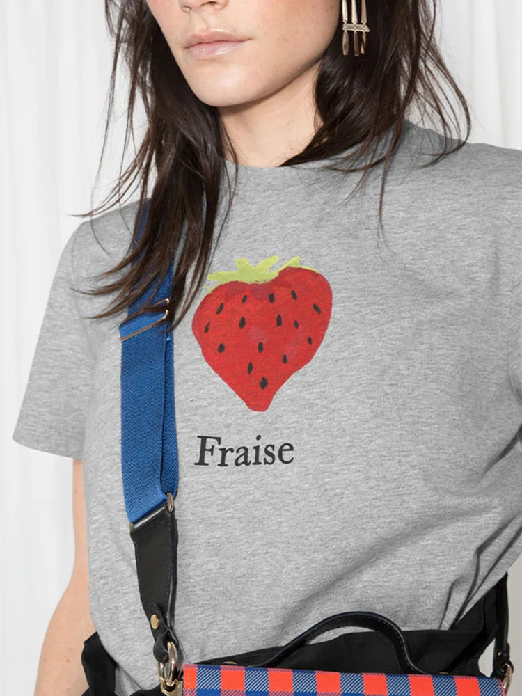 VILZSTUDIOS Strawberry Gray T-Shirt