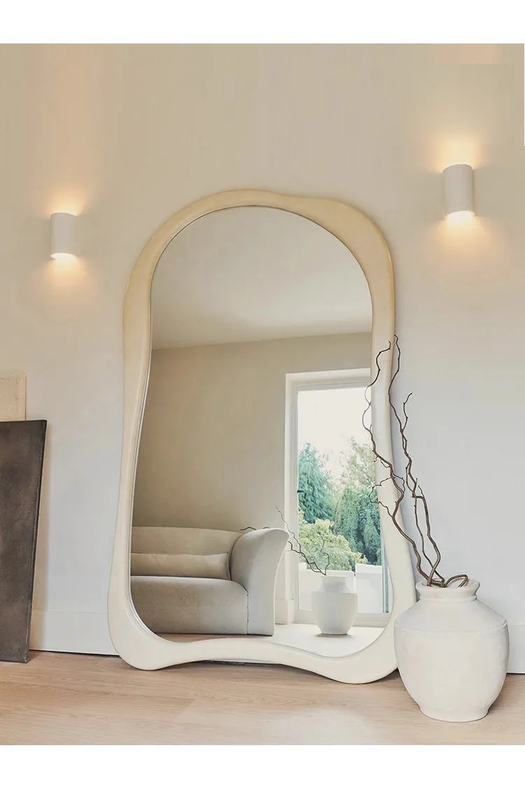 VILZSTUDIOS online celebrity Clothing store Cream Style Dressing Mirror High Definition Hall Bedroom Against The wall Floor-Standing Mirror