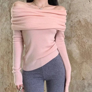 VILZSTUDIOS Off Shoulder Knitwear Sweater