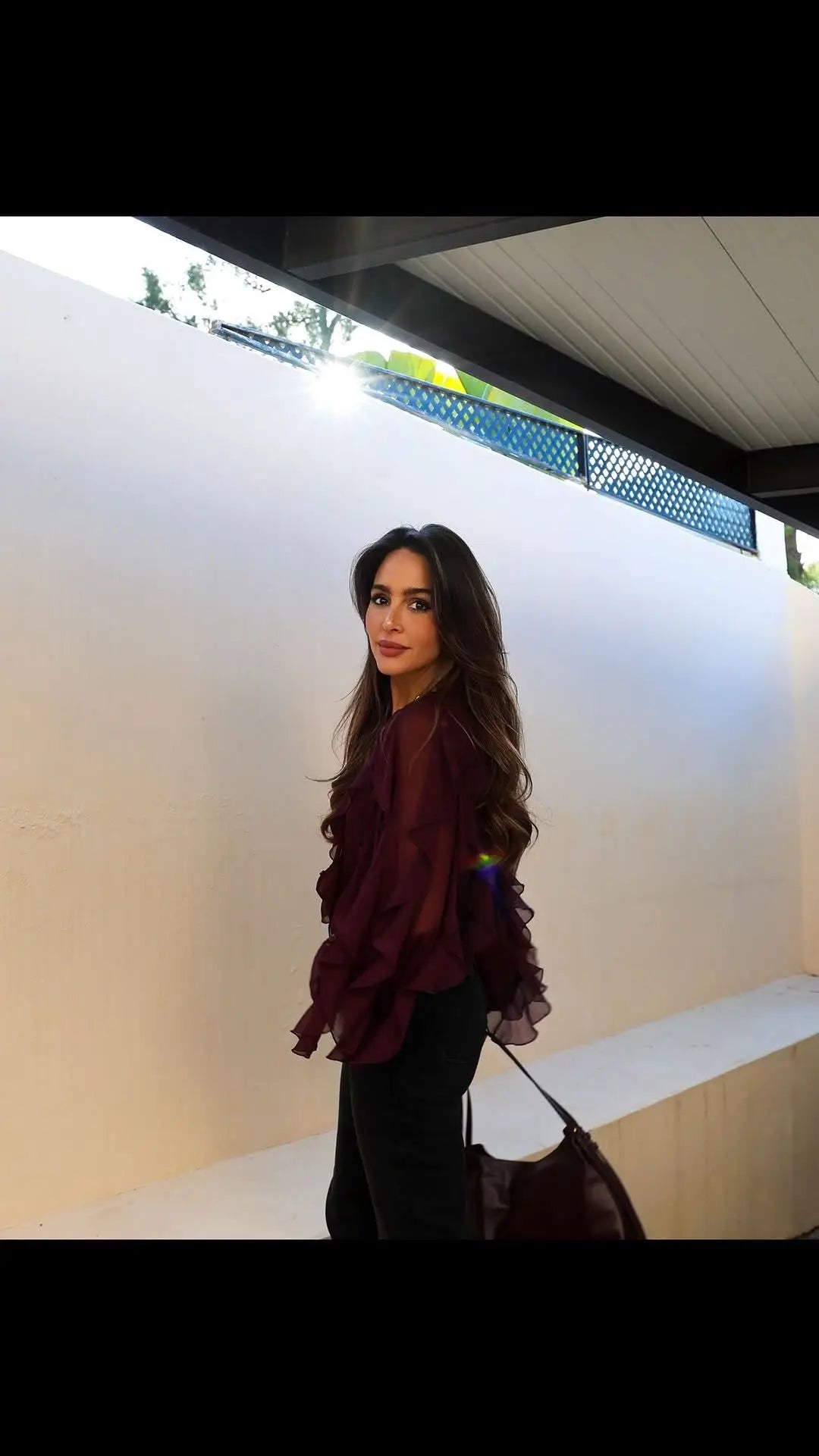 VILZSTUDIOS Yenkye Semi Sheer Ruffle Blouse