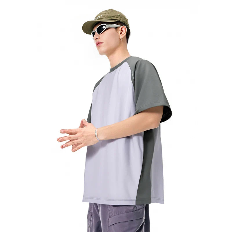 VILZSTUDIOS Breathable Quick Dry Color Block T-Shirt