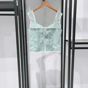 VILZSTUDIOS Sexy Lace Strap Crop Top