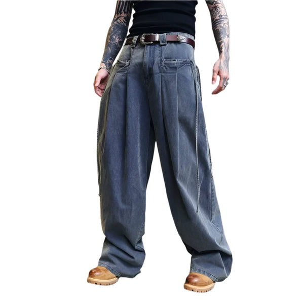 Gray Washed Denim Bending Jeans