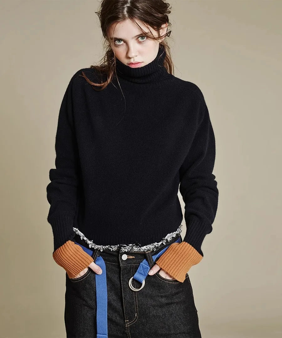 VILZSTUDIOS Turtleneck Cashmere Knit Sweater