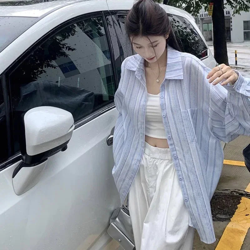 VILZSTUDIOS Wild Oversized Striped Shirt