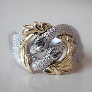 VILZSTUDIOS Silver Charm Green Stone Flower Ring
