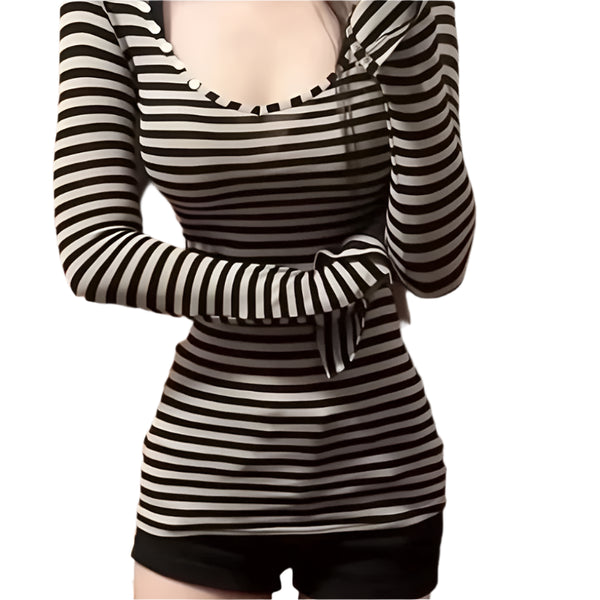 Striped Slim Fit Long Sleeve T-Shirt
