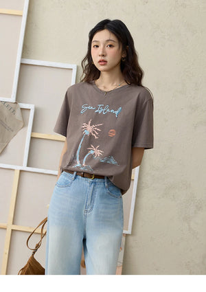 VILZSTUDIOS Loose Fit Summer Print T-Shirt