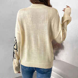 VILZSTUDIOS Floral Oversized Knit Sweater