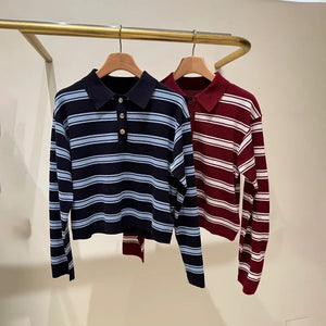 VILZSTUDIOS Contrast Color Stripes Knitted Sweater