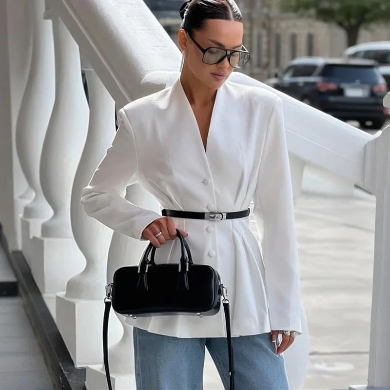 VILZSTUDIOS Elegant V-Neck Blazer